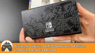 Nintendo Switch OLED Splatoon 3 Edition Unboxing and close look [upl. by Adiuqal]