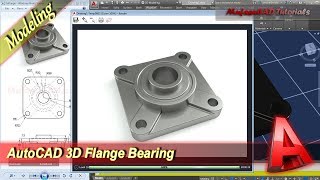 Autocad Design 3D Flange Bearing Modeling Tutorial [upl. by Cherish9]