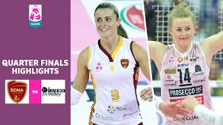 Roma  Conegliano  Highlights  Quarter Finals Match 2  Lega Volley Femminile 202324 [upl. by Anatnas]