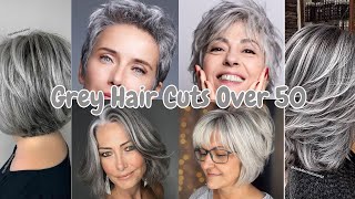 Grey Hair Cuts Over 50 Short Grey Hair Ideas Grey Curly Hair [upl. by Drucilla]