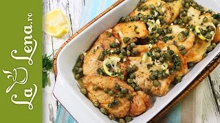 Chicken Piccata  sau Piept de pui la tigaie cu sos de lamaie si capere [upl. by Laenej]