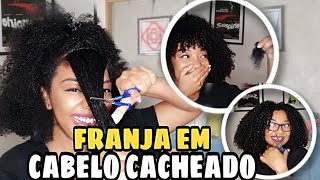 COMO CORTAR FRANJA EM CABELO CACHEADO SOZINHA  cabelo 4a [upl. by Sabine31]