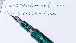 Montegrappa Elmo Fountain Pen  Chrysocolla Review  Fine Nib [upl. by Rattray]