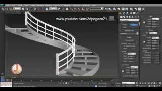 Escalera Helicoidal en 3Ds Max [upl. by Sorilda623]