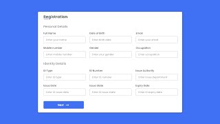 Responsive Registration Form in HTML CSS amp JavaScript [upl. by Kopp176]