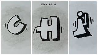 Easy Graffiti letters drawing tutorial  how to draw graffiti letters [upl. by Pontone220]