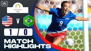 USA vs Brazil  10  Womens Football Final  Paris 2024 Highlights [upl. by Udell]