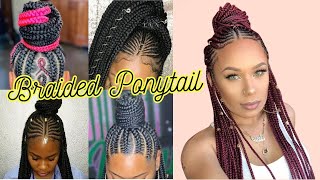 50 Braided Ponytail African Cornrow Hairstyles [upl. by Jerrol329]