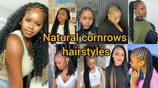 Natural cornrows hairstyles for black ladies  Cornrows styles 2024  Cornrows braids hairstyles [upl. by Arrol455]