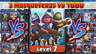 3 Mosqueteras VS TODAS Las Cartas de Clash Royale  1 Vs 1 [upl. by Idelle]