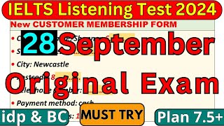 14 September 2024 IELTS Listening Test With Answers  IELTS LISTENING  IDP amp BC [upl. by Harold334]