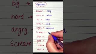 Synonyms words synonyms synonymsinenglish english englishgrammar shorts learnandrock [upl. by Anatlus]