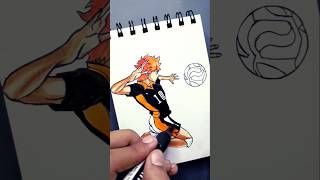 drawing Hinata Shoyo from Haikyuu 🏐😬 shorts anime art [upl. by Demona]