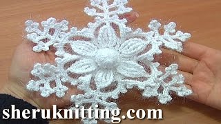 Crochet Snowflake Ornament Prat 2 of 2 [upl. by Phip]