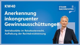 Steuerliche Anerkennung inkongruenter Gewinnausschüttungen  Steuernachrichten Update 4024 [upl. by Neetsirhc]