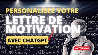 Lettre de motivation personnalisée avec Chat GPT [upl. by Llig65]