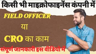 CRO क्या है इसका काम किया होता है  Microfinanace job [upl. by Mortimer628]