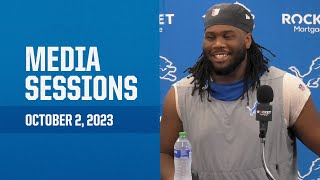 Detroit Lions players meet with the media  October 2 2023 [upl. by Aroc]