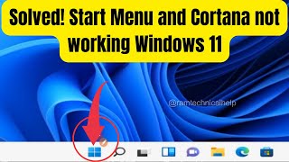 Solved Start Menu and Cortana not working Windows 11  how to solve critical error in windows 11 [upl. by Baxie]