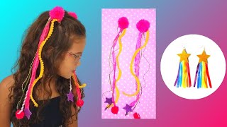 Acessório para cabelo de carnaval  Como fazer enfeite para cabelo  Como fazer brinco de carnaval [upl. by Traggat]