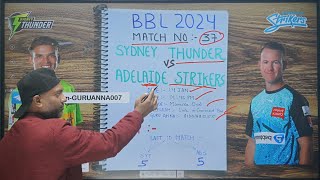 Sydney Thunder vs Adelaide Strikers match 37 prediction bbl2024 thu vs str dream11 prediction [upl. by Amat]