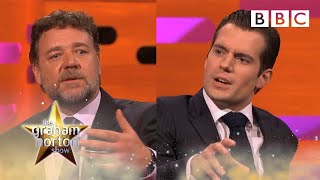 Henry Cavill and Russell Crowe on sex scenes and kissing  The Graham Norton Show  BBC [upl. by Nagirrek]