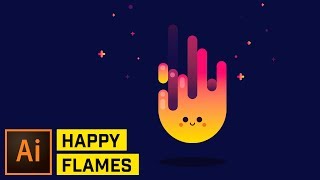 Happy Fire Artwork  Adobe Illustrator Tutorial [upl. by Lerej]