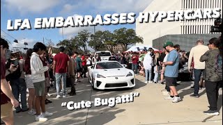 Lexus LFA Shuts Down BIGGEST Car Meet in the Country Almost crashed Cars amp Coffee [upl. by Suivatnom]