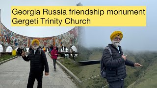 Gergeti Trinity Church Stunning views like Switzerland I Russia Friendship monument harjit29464 [upl. by Rumney]