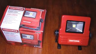 Craftsman 20W RECHARGEABLE FLOODLIGHT RAINPROOF 1250 LUMEN Testing [upl. by Savitt876]