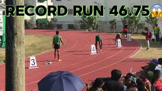 Nickecoy Bramwell 400m Record Run  Herb McKinley Wint Classic 2024 At Calabar High School [upl. by Artamas]