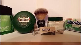 Зеленое бритьё MERKUR 23C ASTRA KURT PRORASO PRORASO WILKINSON SPORT ABSOLUT [upl. by Cypro796]