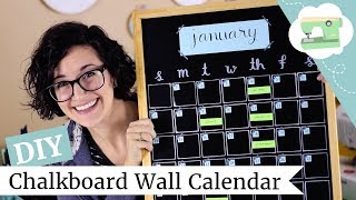 DIY Wall Calendar  How To Make a Chalkboard Monthly Planner  laurenfairwx [upl. by Inram]