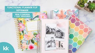 Erin Condren and Day Designer Functional Spreads September  Horizontal Daily Duo and Family Book [upl. by Marylou]