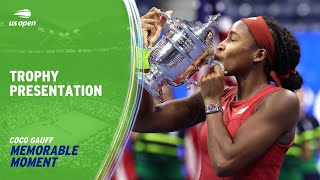 Trophy Presentation  Coco Gauff is Crowned Champion  2023 US Open [upl. by Jordana]