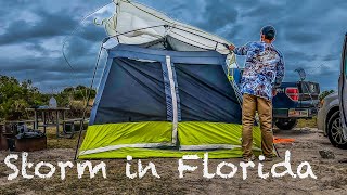 Camping On A Stormy Weather And Kayak Fishing On Choppy Water [upl. by Llenrup]