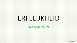 Erfelijkheid  stambomen [upl. by Georgeanne225]