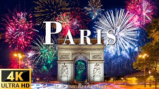 PARIS 2024 FIREWORKS FESTIVAL HAPPY NEW YEAR With Scenic Relaxation Film  4K ULTRA HD 60 FPS [upl. by Riancho]