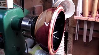 106 Woodturning A Cedar Bowl with Gold Leaf Accents [upl. by Inalan]