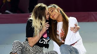 Miley Cyrus amp Ariana Grande Reunite For BEAUTIFUL quotDont Dream Its Overquot Duet At Manchester Benefit [upl. by Arammahs294]