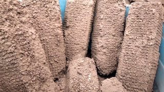 Grittiness overloaded brown dirt 🤎 sand mix dry crumbling in tub satisfying ASMR sounds [upl. by Aneelehs985]