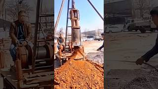 Rural water well construction  good tools and machinery improve work efficiency [upl. by Arracot]