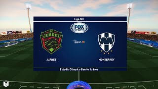 Juarez vs Monterrey ● Liga Mx 2024 ● Gameplay Pes 2021 [upl. by Harshman]