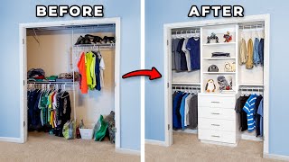 DIY Closet Organization with Shelving and Drawers [upl. by Ulrick]