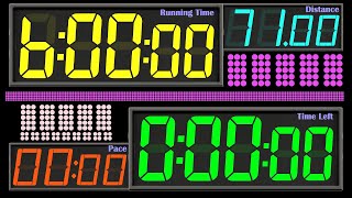 BCG 6 Hours Stopwatch and Countdown LED 71km 9Level Running pace Remix Heute Journal 2010s Intro [upl. by Elinore]