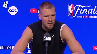 Kristaps Porzingis talks Game 1 Win vs Mavericks FULL Postgame Interview 🎤 [upl. by Eilahtan789]