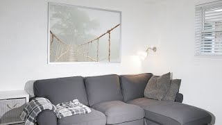 How to Assemble and Mount an IKEA BJÖRKSTA picture with the Frame visible [upl. by Oinotla662]