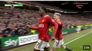 Kobbie Mainoo Goal vs liverpool  Manchester United vs Liverpool 21 Highlights 2025 [upl. by Ru632]