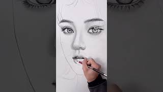 how to draw a Beautifull girl photo with pencil sketch Easy Simple step by step [upl. by Luebke256]