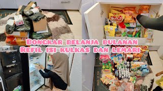 BONGKAR BELANJA BULANAN LANJUT REFIL ISI KULKAS DAN LEMARI [upl. by Maribeth]